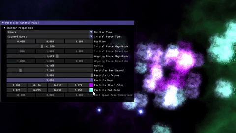 Demo of changing particle mass